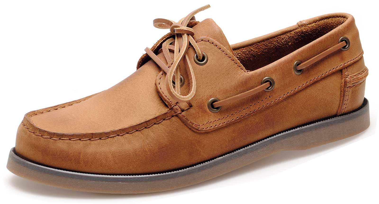 Jim Boomba Australian Style Boat / Deck Shoes - Russet Brown - Rustic Leather
