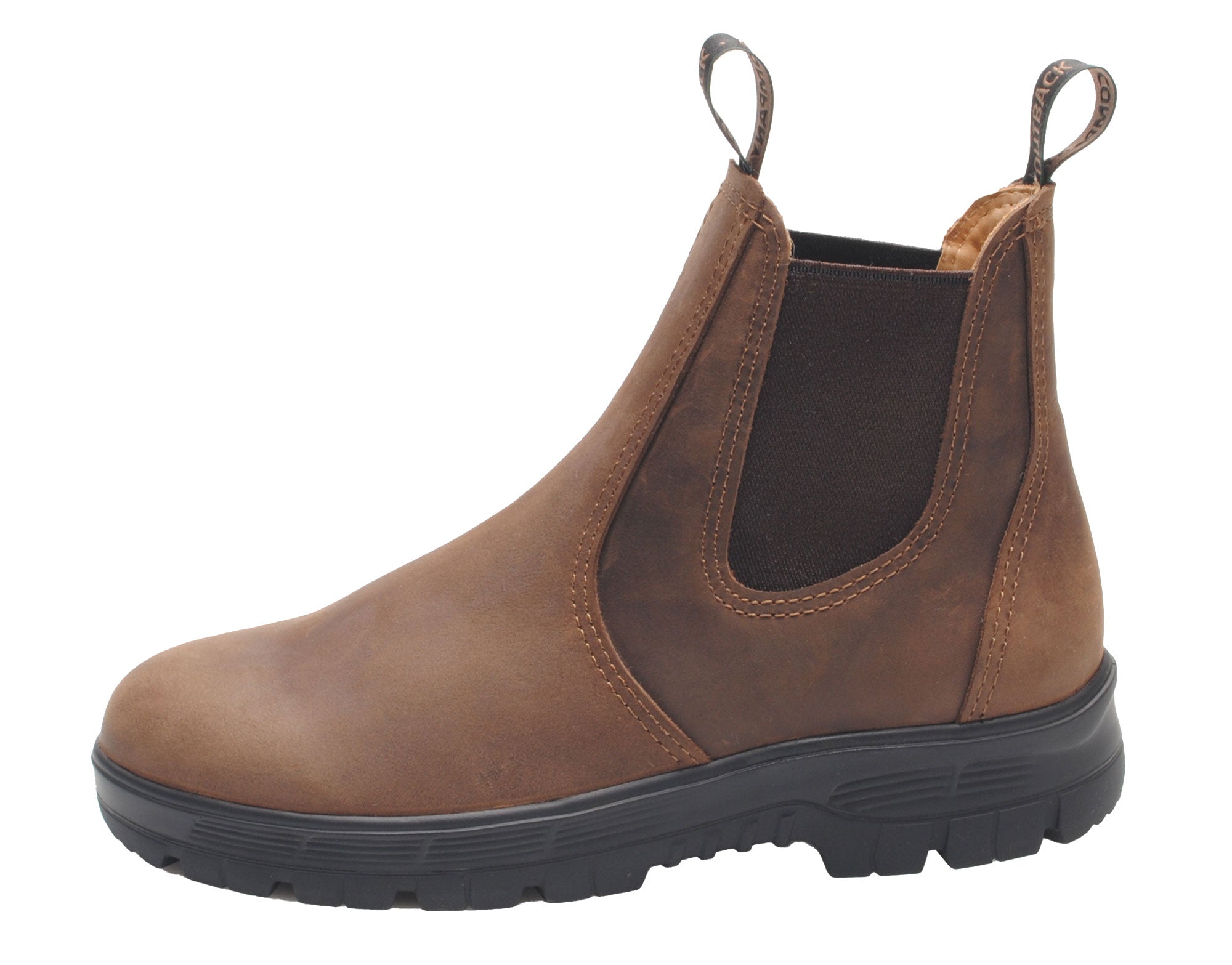 Jim Boomba Outback Australian Style Chelsea Boots  Vintage Brown Rustic Leather